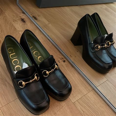 gucci leather platform loafers|Gucci loafers suede.